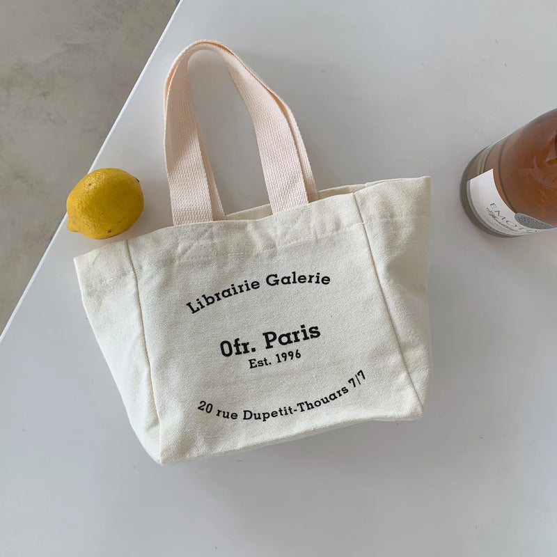 Canvas Tote Bags Paris Bookstore Shopper Handbags