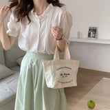 Canvas Tote Bags Paris Bookstore Shopper Handbags