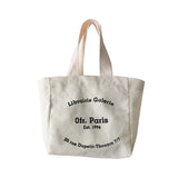 Canvas Tote Bags Paris Bookstore Shopper Handbags