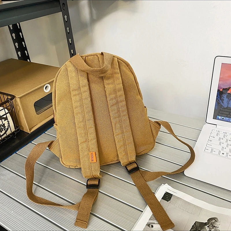 Vintage Canvas Backpack Unisex Men Women Teen Girls