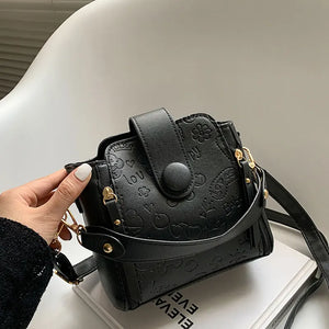 Small Capacity Bucket Bag Soft Leather Crossbody Shoulder Bag Versatile Purse