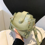 Small Capacity Bucket Bag Soft Leather Crossbody Shoulder Bag Versatile Purse