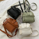 Small Capacity Bucket Bag Soft Leather Crossbody Shoulder Bag Versatile Purse