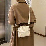 Retro Bucket Bag Wide Strap Shoulder Bag