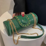 Barrel Shaped PU Leather Women's Shoulder Bag