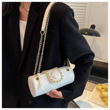 Barrel Shaped PU Leather Women's Crossbody Bag