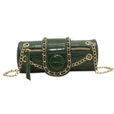 Barrel Shaped PU Leather Women's Crossbody Bag