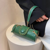 Barrel Shaped PU Leather Crossbody Bag for Women