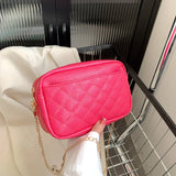 Embroidered Camera Bag Chain Crossbody Messenger Bag for Women