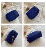 Embroidered Camera Bag Chain Crossbody Messenger Bag for Women
