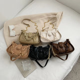 Small Chain Shoulder Bags for Women Pleated Crossbody Tote Handbags