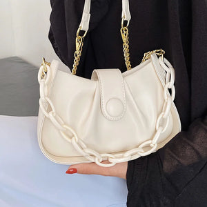 Small Chain Shoulder Bags for Women Pleated Crossbody Tote Handbags