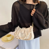Small Chain Shoulder Bags for Women Pleated Crossbody Tote Handbags