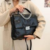 Small Chain Shoulder Bag PU Leather Crossbody Totes Handbag