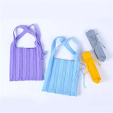 Small Women Summer Handbag Knitting Pleated Shoulder Bags Style
