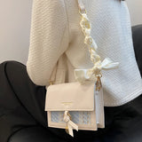 Small Contrast Leather Crossbody Bag Women Shoulder Messenger Ladies Handbag