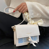 Small Contrast Leather Crossbody Bag Women Shoulder Messenger Ladies Handbag