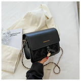 Small Contrast Leather Crossbody Bag Women Shoulder Messenger Ladies Handbag