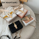 Small PU Leather Crossbody Belt Bag for Women Chain Shoulder Handbag
