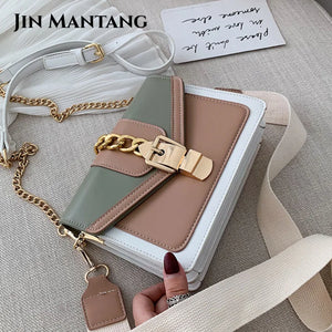 Small PU Leather Crossbody Belt Bag for Women Chain Shoulder Handbag