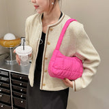 Cotton Padded Quilted Tote Bag Women's Shoulder Clutch