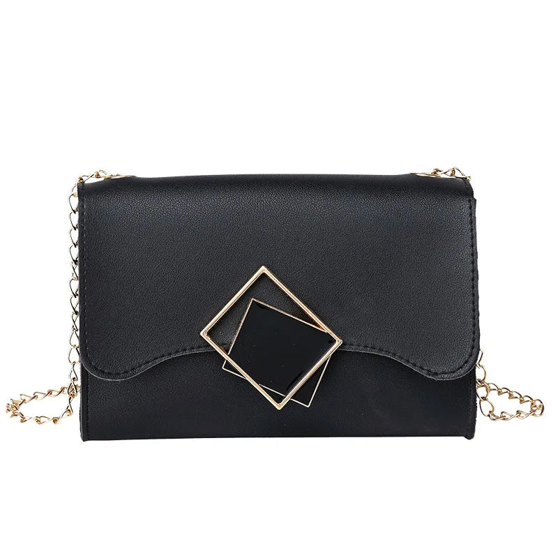 Yellow Mini PU Leather Crossbody Bag for Women Chain Phone Purse