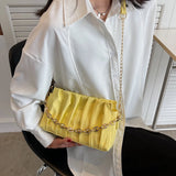 Quilted Leather Crossbody Bag Chain Strap Shoulder Purse