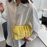 Quilted Leather Crossbody Bag Chain Strap Shoulder Purse