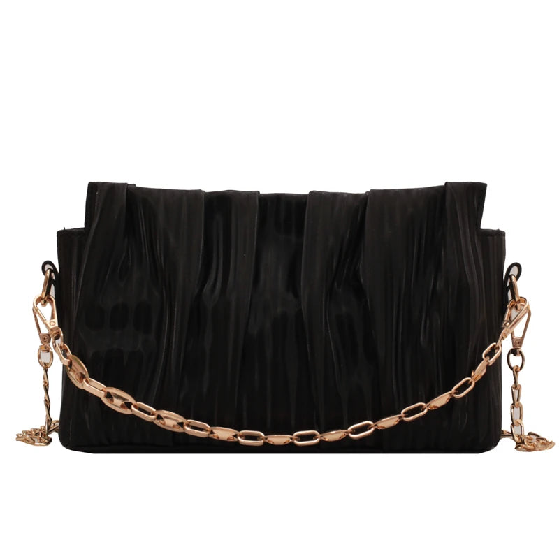 Quilted Leather Crossbody Bag Chain Strap Shoulder Purse