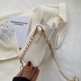Quilted Leather Crossbody Bag Chain Strap Shoulder Purse