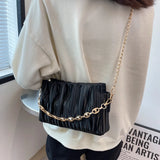 Quilted Leather Crossbody Bag Chain Strap Shoulder Purse