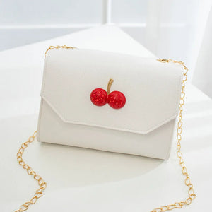 Small Crossbody Bags Women Cherry Flap PU Transparent Leisure