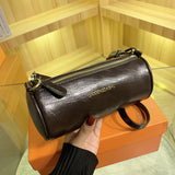 Small Crossbody Bags for Women Handbags 2 Straps Barrel Purse PU Leather