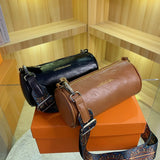 Small Crossbody Bags for Women Handbags 2 Straps Barrel Purse PU Leather
