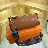 Small Crossbody Bags for Women Handbags 2 Straps Barrel Purse PU Leather
