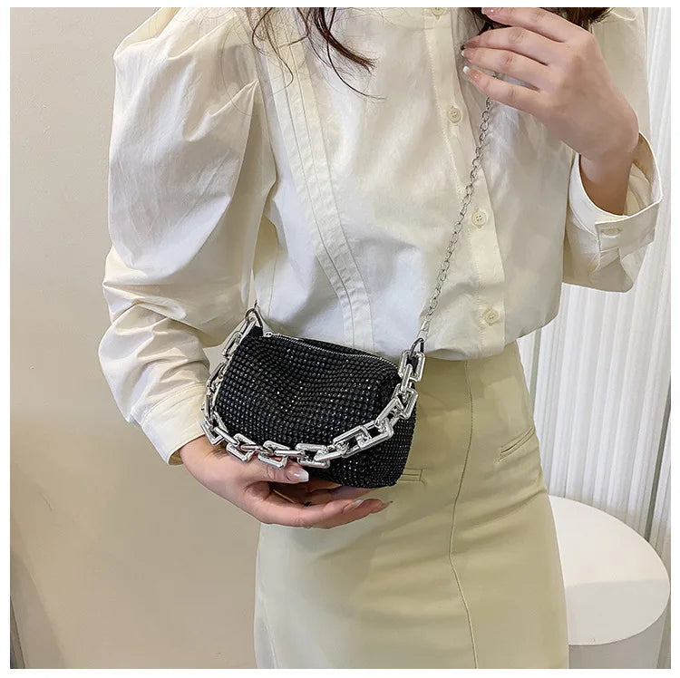 Women's Crossbody Messenger Bag Flash Drilling Handbag