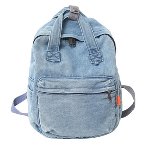 Small Denim Backpacks For Women 100% Cotton School Bags