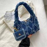 Denim Shoulder Bag Women Handbag Purse Casual Tote