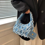 Denim Shoulder Bag Women Handbag Purse Casual Tote