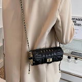 Embroidered Wire Lattice Cylinder Shoulder Messenger Bag