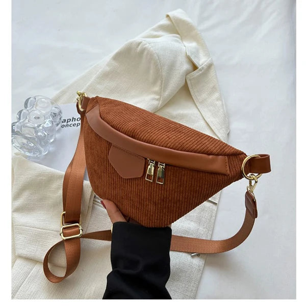 Small Solid Color Diagonal Waist Bag