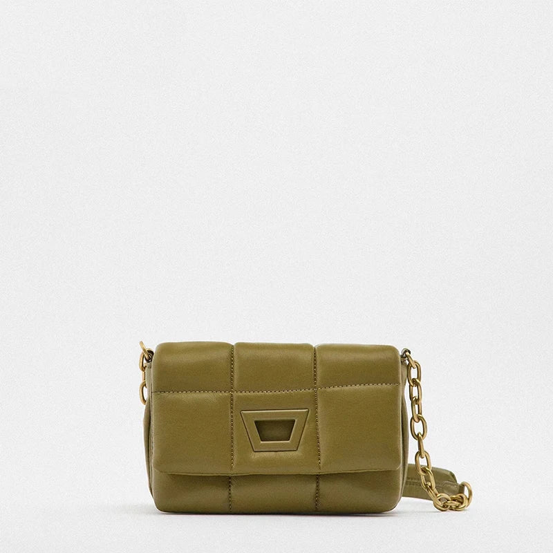 Small Women's Solid Chain Shoulder Bag Vintage Handbag