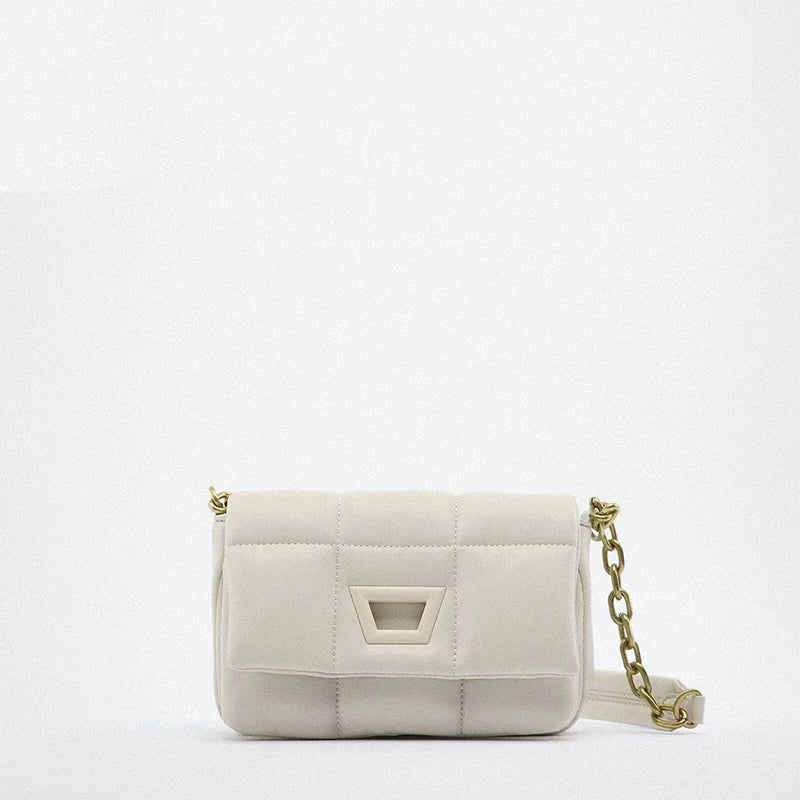 Small Women's Solid Chain Shoulder Bag Vintage Handbag