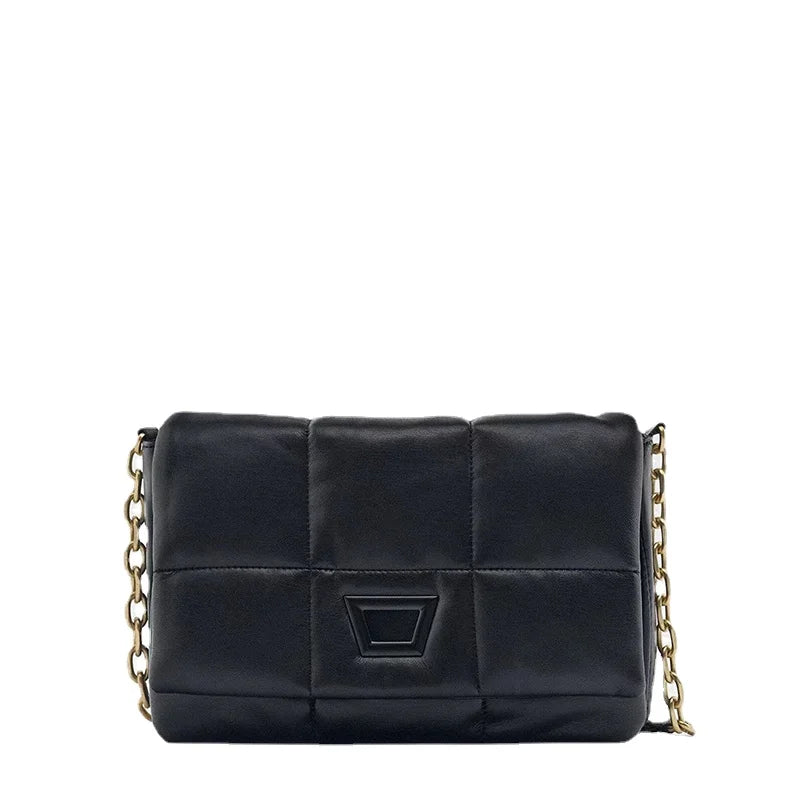 Small Women's Solid Chain Shoulder Bag Vintage Handbag