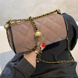 Small Diamond Lattice Shoulder Bags High Nylon Chains Women Messenger Bag