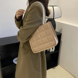 Small Lattice Crossbody Bag for Women Handbag Purse Tote Shoulder Square