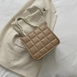 Small Lattice Crossbody Bag for Women Handbag Purse Tote Shoulder Square