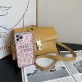 Yellow Leather Flap Shoulder Bag for Women Crossbody Tote Messenger Handbag