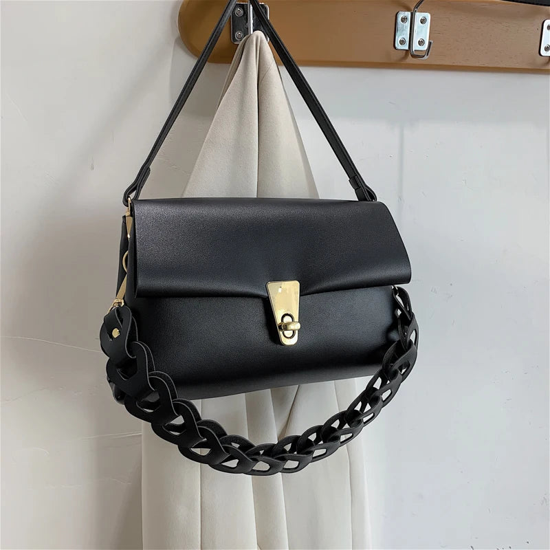 Yellow Leather Flap Shoulder Bag for Women Crossbody Tote Messenger Handbag