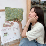 Embroidery Flower Cosmetic Bag Portable Pencil Case Storage Bags